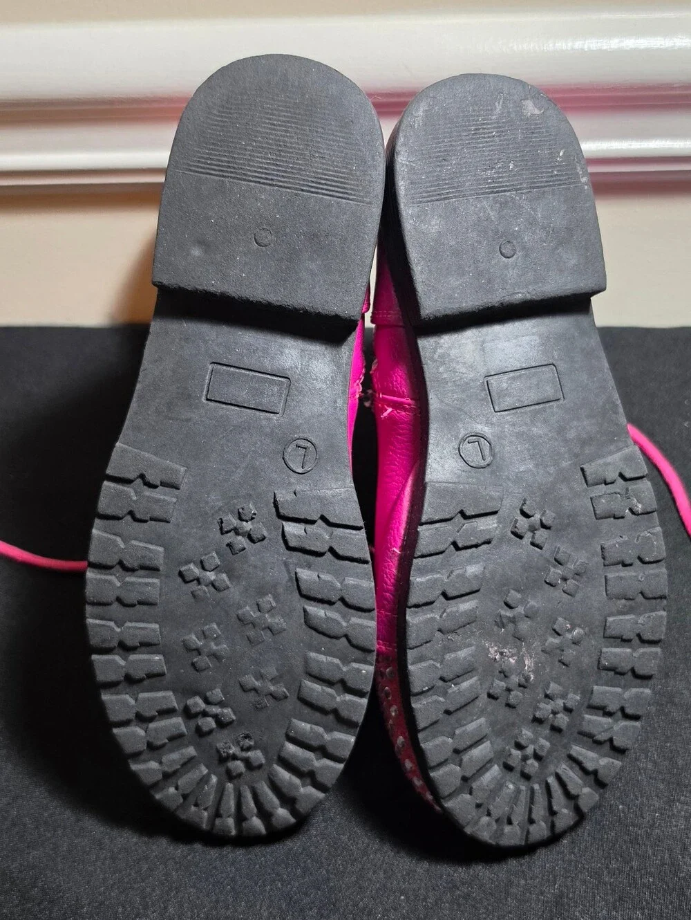 Girls' Hot Pink Rhinestone Combat Boots